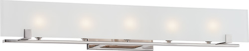 Nuvo 60/5178 Lynne; 5 Light; Halogen Vanity Fixture with Frosted Glass; Lamps Included
