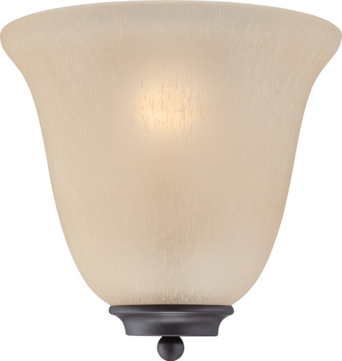 Nuvo 60/5383 Empire; 1 Light; Wall Sconce; Mahogany Bronze with Champagne Linen Glass