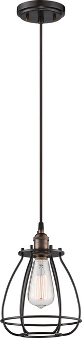 Nuvo 60/5501 Vintage; 1 Light; Caged Pendant; Vintage Lamp Included