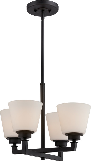 Nuvo 60/5558 Mobili; 4 Light; Chandelier with Satin White Glass