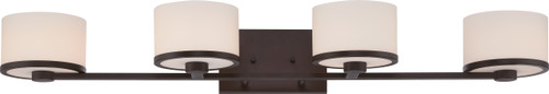 Nuvo 60/5574 Celine; 4 Light; Vanity Fixture with Etched Opal Glass
