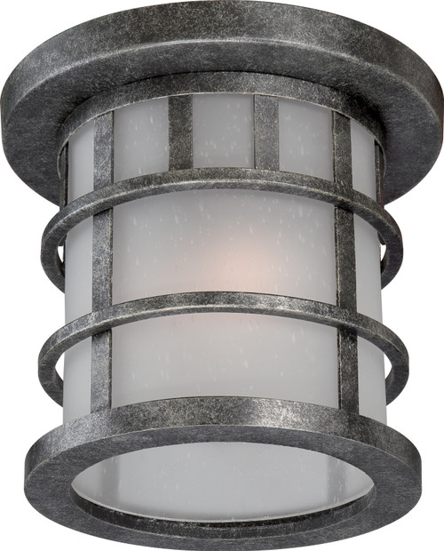 Nuvo 60/5736 Manor 1 Light; Outdoor Flush Fixture with Frosted Seed Glass