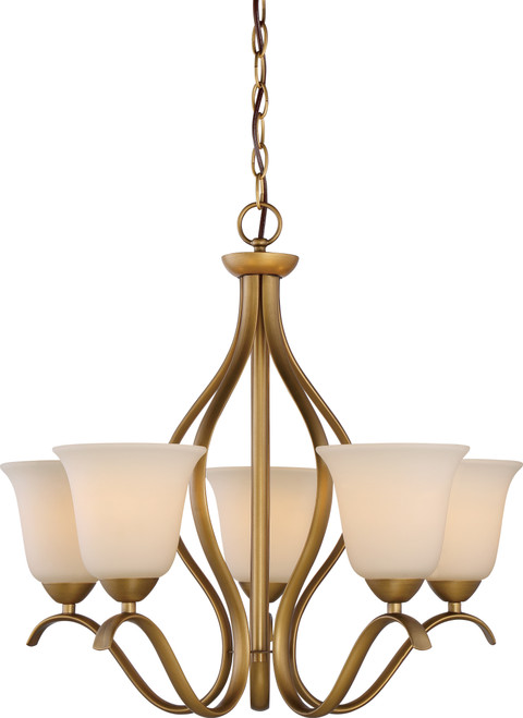 Nuvo 60/5815 Dillard; 5 Light; Hanging Fixture with White Glass