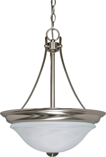 Nuvo 60/590 Triumph; 3 Light; 16 in.; Pendant (Convertible) with Sculptured Glass Shades