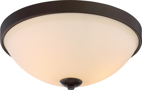 Nuvo 60/5914 Dillard; 2 Light; Flush Fixture with White Glass