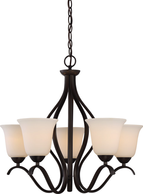 Nuvo 60/5915 Dillard; 5 Light; Hanging Fixture with White Glass