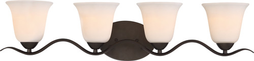 Nuvo 60/5973 Dillard 4 Light; Vanity; Forest Bronze with White Glass