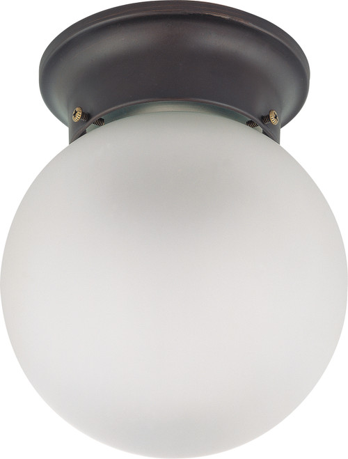 Nuvo 60/6012 1 Light; 6 in.; Ceiling Mount with Frosted White Glass; Color retail packaging