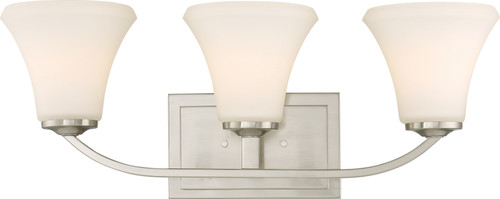 Nuvo 60/6203 Fawn; 3 Light; Vanity Fixture; Brushed Nickel Finish