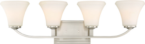 Nuvo 60/6204 Fawn; 4 Light; Vanity Fixture; Brushed Nickel Finish