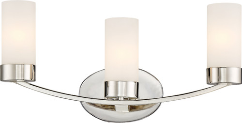 Nuvo 60/6223 Denver; 3 Light; Vanity Fixture; Polished Nickel Finish