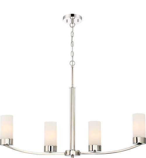 Nuvo 60/6228 Denver; 4 Island Pendant Fixture; Polished Nickel Finish