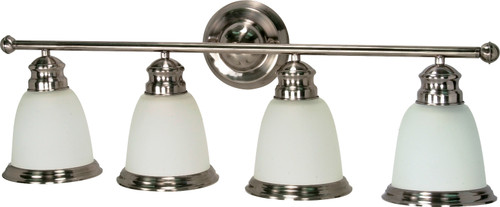 Nuvo 60/625 Palladium; 4 Light; 31 in.; Vanity with Satin Frosted Glass Shades