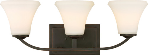 Nuvo 60/6303 Fawn; 3 Light; Vanity Fixture; Mahogany Bronze Finish