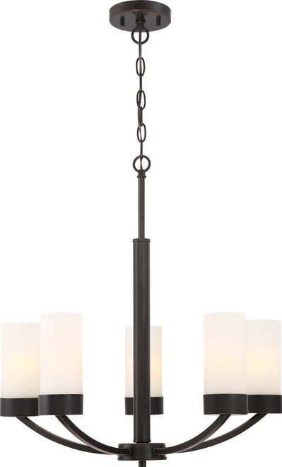 Nuvo 60/6325 Denver; 5 Light; Chandelier Fixture; Mahogany Bronze Finish
