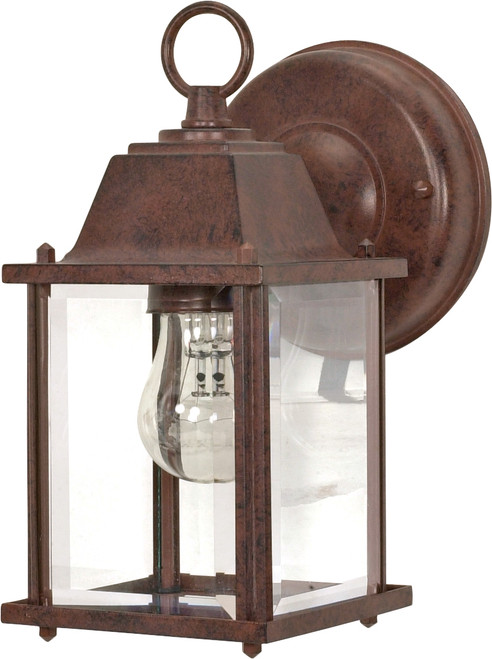 Nuvo 60/637 1 Light; 9 in.; Wall Lantern; Cube Lantern with Clear Beveled Glass