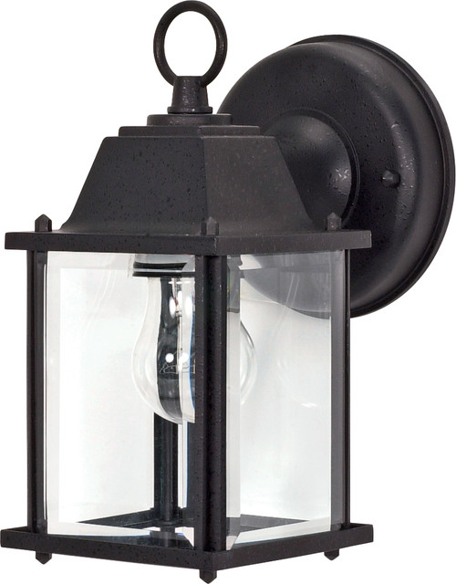 Nuvo 60/638 1 Light; 9 in.; Wall Lantern; Cube Lantern with Clear Beveled Glass