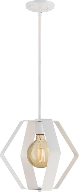 Nuvo 60/6396 Zen; 1 Light; 14 in.; Pendant; White Finish