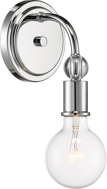 Nuvo 60/6561 Bounce; 1 Light; Wall Sconce; Polished Nickel Finish with K9 Crystal