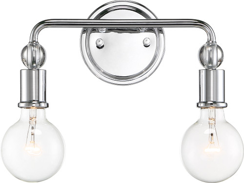 Nuvo 60/6562 Bounce; 2 Light; Vanity; Polished Nickel Finish with K9 Crystal