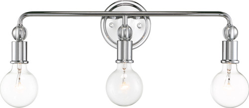 Nuvo 60/6563 Bounce; 3 Light; Vanity; Polished Nickel Finish with K9 Crystal