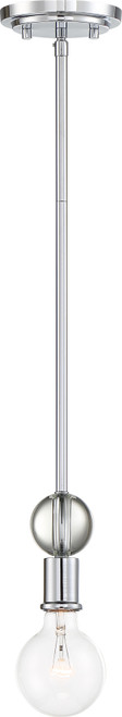 Nuvo 60/6566 Bounce; 1 Light; Mini Pendant; Polished Nickel Finish with K9 Crystal
