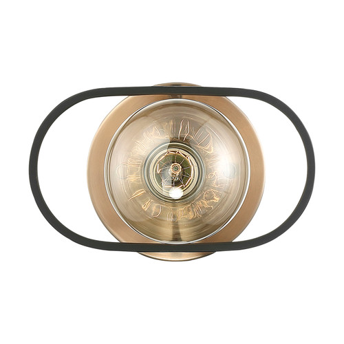 Nuvo 60/6651 Chassis; 1 Light; Wall Sconce; Copper Brushed Brass Finish with Matte Black Frame