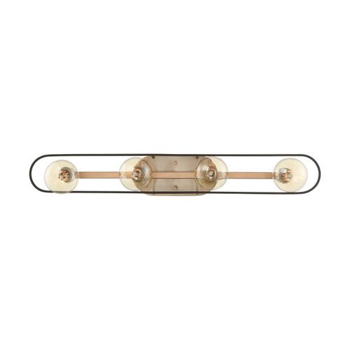 Nuvo 60/6654 Chassis; 4 Light; Vanity; Copper Brushed Brass Finish with Matte Black Frame