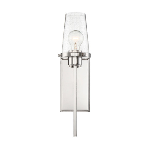 Nuvo 60/6678 Rector; 1 Light; Wall Sconce; Polished Nickel Finish with Clear Seedy Glass