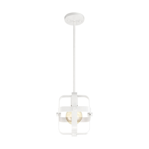 Nuvo 60/6721 Prana; 1 Light; Mini Pendant Fixture; White Finish