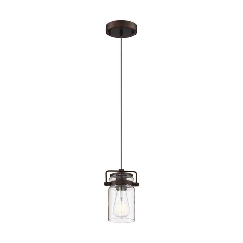 Nuvo 60/6731 Antebellum; 1 Light; Mini Pendant Fixture; Mahogany Bronze Finish with Clear Glass