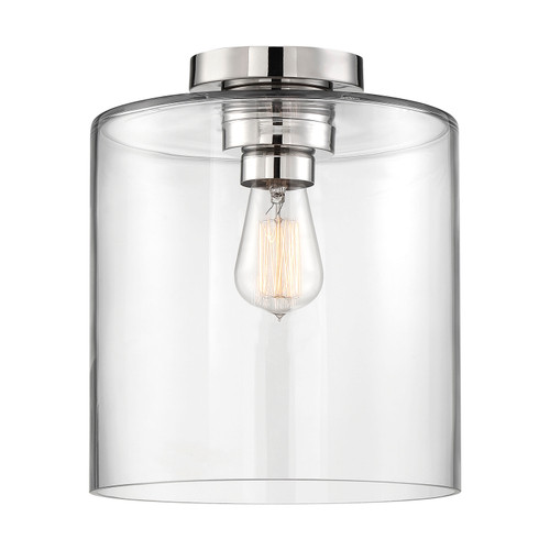 Nuvo 60/6778 Chantecleer; 1 Light; Semi-Flush Fixture; Polished Nickel Finish with Clear Glass