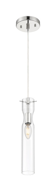 Nuvo 60/6866 Spyglass; 1 Light; Mini Pendant Fixture; Polished Nickel Finish with Clear Glass