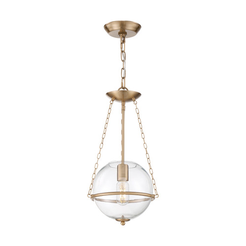 Nuvo 60/6941 Odyssey; 1 Light; Mini Pendant Fixture; Vintage Brass Finish with Clear Glass