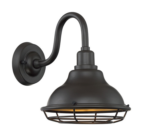Nuvo 60/7011 Newbridge; 1 Light; Small Outdoor Wall Sconce Fixture; Dark Bronze Finish with Gold Accents