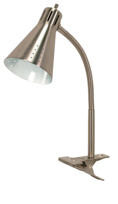 Nuvo 60/828 Clip-On Gooseneck Lamp; 1 Light; Brushed Nickel