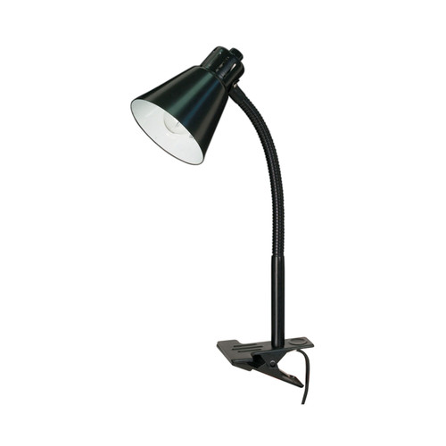 Nuvo 60/843 Clip-On Gooseneck Lamp; 1 Light; Black