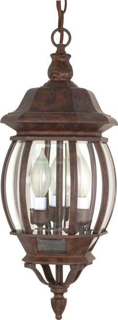 Nuvo 60/895 Central Park; 3 Light; 20 in.; Hanging Lantern with Clear Beveled Glass