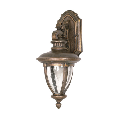 Nuvo 60/953 Galeon; 1 Light; 19 in.; Wall Lantern; Arm Down with Clear Seed Glass