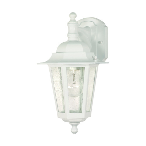 Nuvo 60/988 Cornerstone; 1 Light; 13 in.; Wall Lantern; Arm Down with Clear Seed Glass