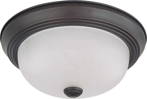 Nuvo 62/1011 2 Light; LED 11 in.; Flush Fixture; Mahogany Bronze Finish; Frosted Glass; Lamps Included