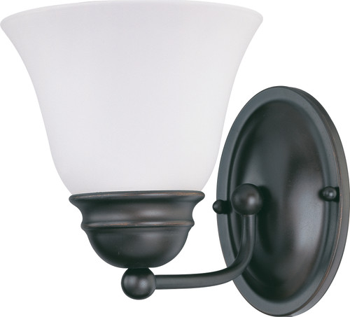 Nuvo 62/1021 1 Light; Empire LED 7 in.; Vanity Wall Fixture; Mahogany Bronze Finish; Frosted Glass; Lamp Included