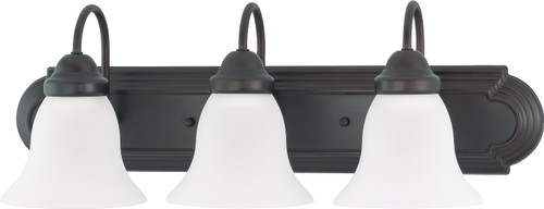 Nuvo 62/1025 3 Light; Ballerina LED 24 in.; Vanity Wall Fixture; Mahogany Bronze Finish; Frosted Glass; Lamps Included