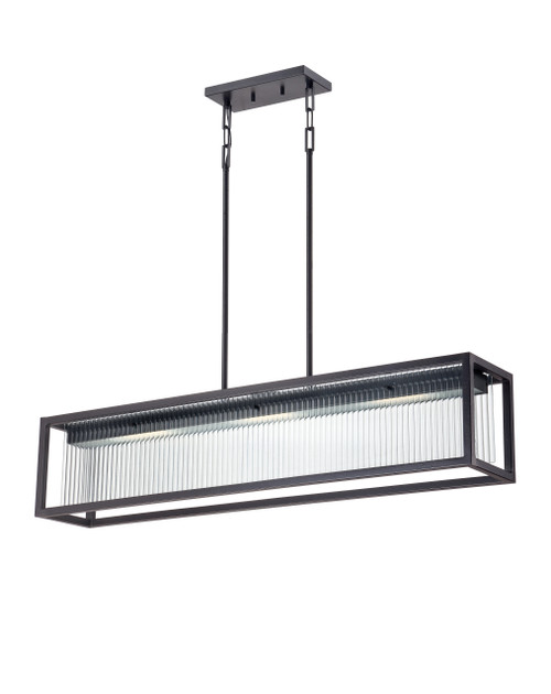 Nuvo 62/109 Bin; 3 Module Island Pendant with Clear Ribbed Glass