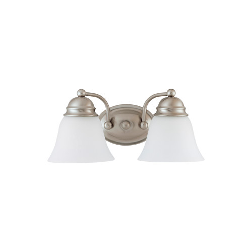 Nuvo 62/1122 2 Light; Empire LED 15 in.; Vanity Wall Fixture; Brushed Nickel Finish; Frosted Glass; Lamps Included