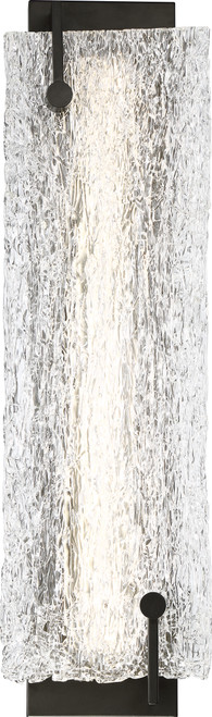 Nuvo 62/1405 Petra; LED Wall Sconce; Aged Bronze Finish with Ice Glass