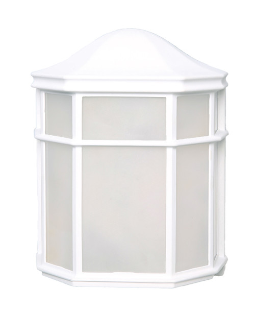 Nuvo 62/1416 LED Cage Lantern Fixture; White Finish with White Linen Glass