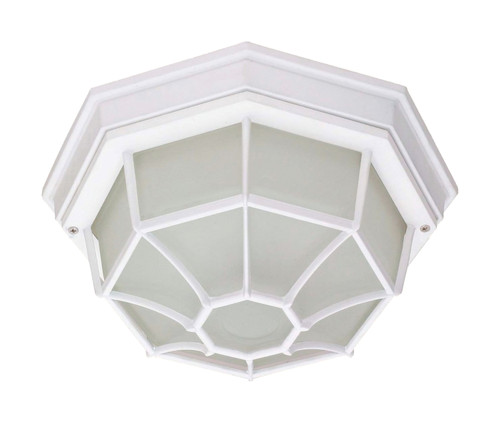 Nuvo 62/1419 LED Spider Cage Fixture; White Finish with Frosted Glass