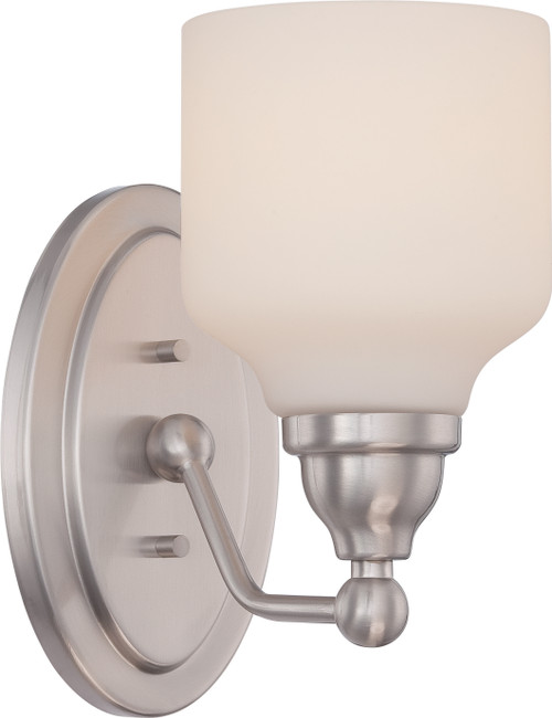 Nuvo 62/386 Kirk; 1 Light; Vanity Fixture with Satin White Glass; LED Omni Included