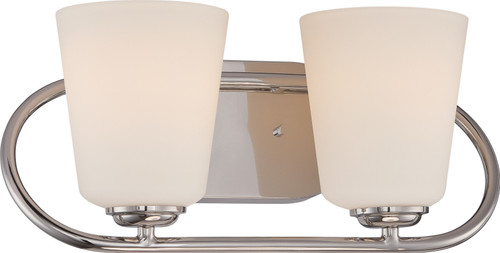 Nuvo 62/407 Dylan; 2 Light; Vanity Fixture with Satin White Glass; LED Omni Included